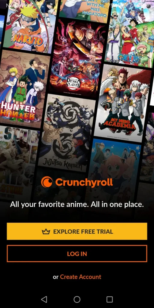 first run and interface of crunchyroll mod apk